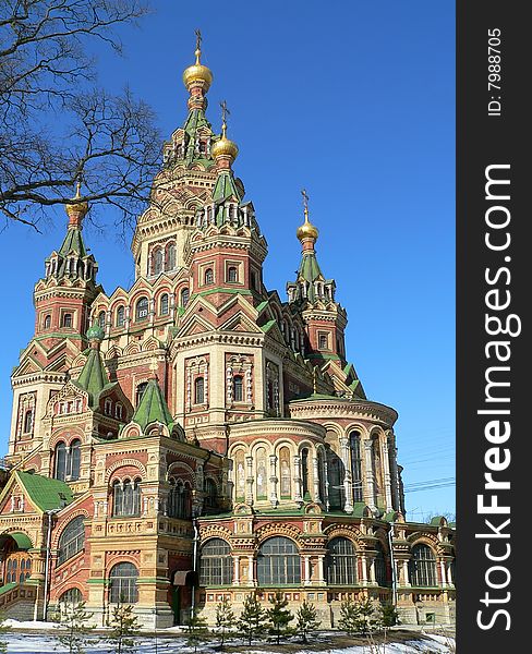 The Cathedral of Peter and Paul in the Peterhof, Russia. The Orthodox Church.