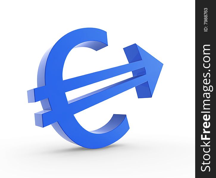 Euro sign combined with arrow pointing upwards.