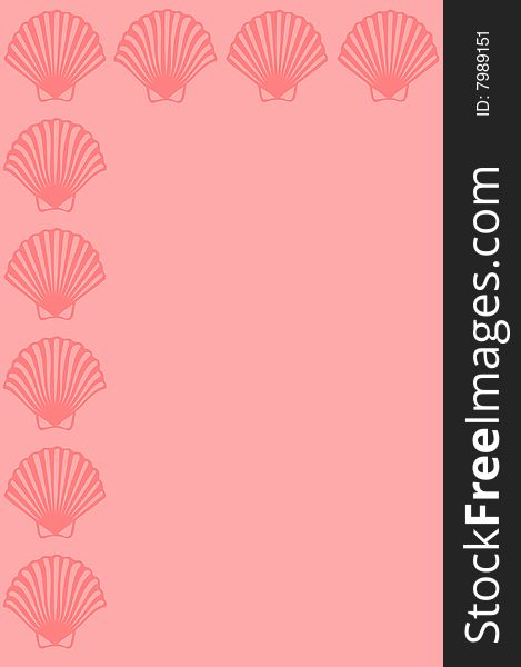 A Pink shell Stationary illustration