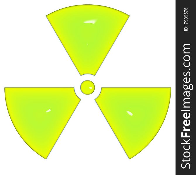 Sign of radioactivity on white background. Sign of radioactivity on white background