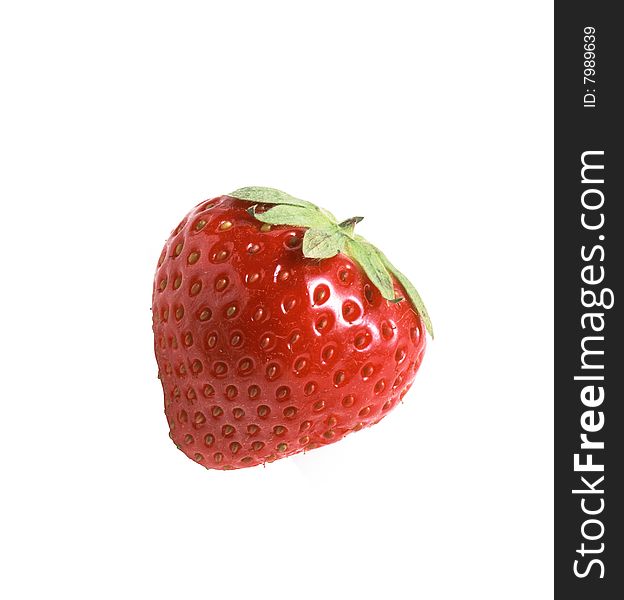 Strawberry close up, isolated over white