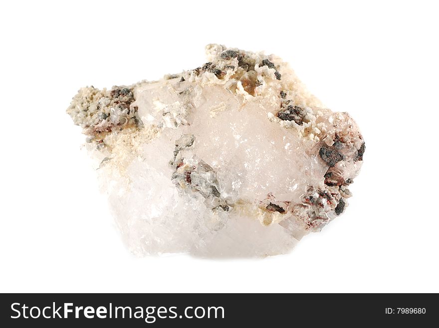 Quartz mineral isolated on white background