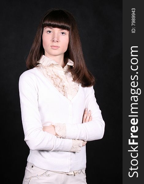 Studio portrait of a girl. Studio portrait of a girl