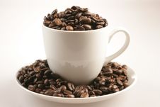 Coffee Cup And Beans On White Bacground Stock Photography Coffee Cup And Beans On White Bacground Stock Photography