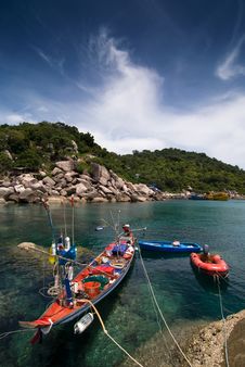 Fishing Boats In A Calm Bay Stock Photography Fishing Boats In A Calm Bay Stock Photography