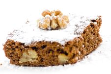 Hot Chocolate Brownie With Walnuts And Vanilla Stock Photography Hot Chocolate Brownie With Walnuts And Vanilla Stock Photography