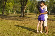 Loving Couple In The Outdoor Royalty Free Stock Image