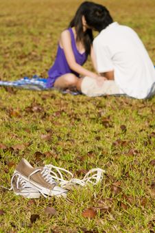 Loving Couple In The Outdoor Royalty Free Stock Photo