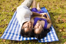 Loving Couple In The Outdoor Royalty Free Stock Photo