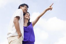 Loving Couple In The Outdoor Royalty Free Stock Photo
