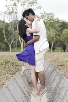 Loving Couple In The Outdoor Royalty Free Stock Photography