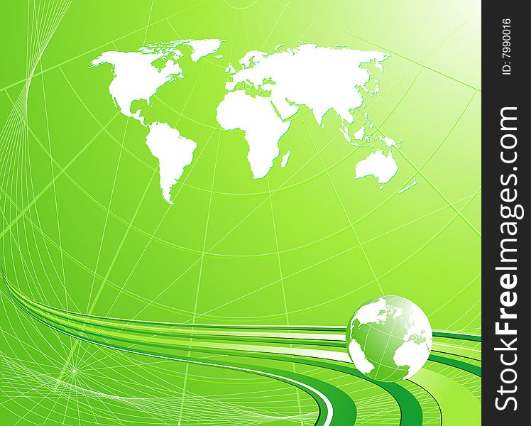 Light green background with a globe