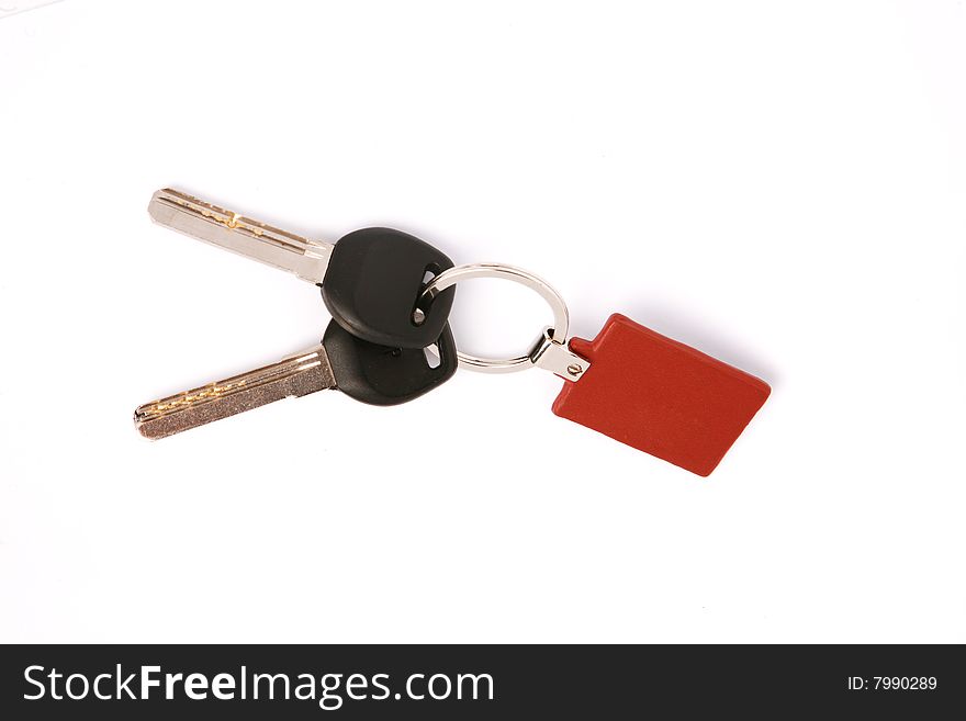 Two key with white background. Two key with white background