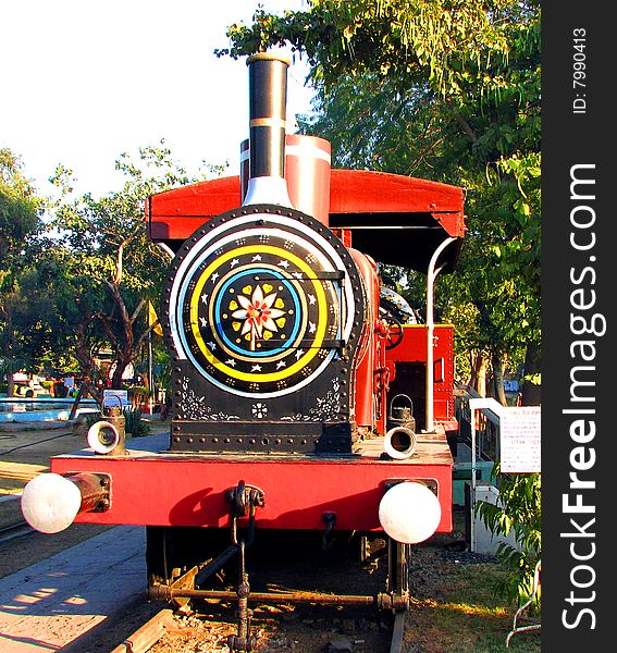 Old Rail Engine at Museum in New Delhi, India