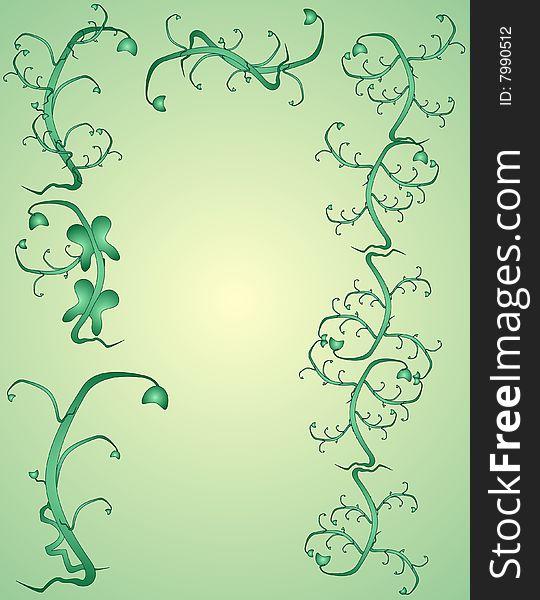 Illustration of green foliage on green background. Illustration of green foliage on green background