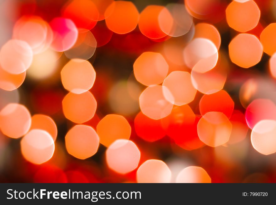 Abstract background of holiday lights. Red and yellow lights. Abstract background of holiday lights. Red and yellow lights.