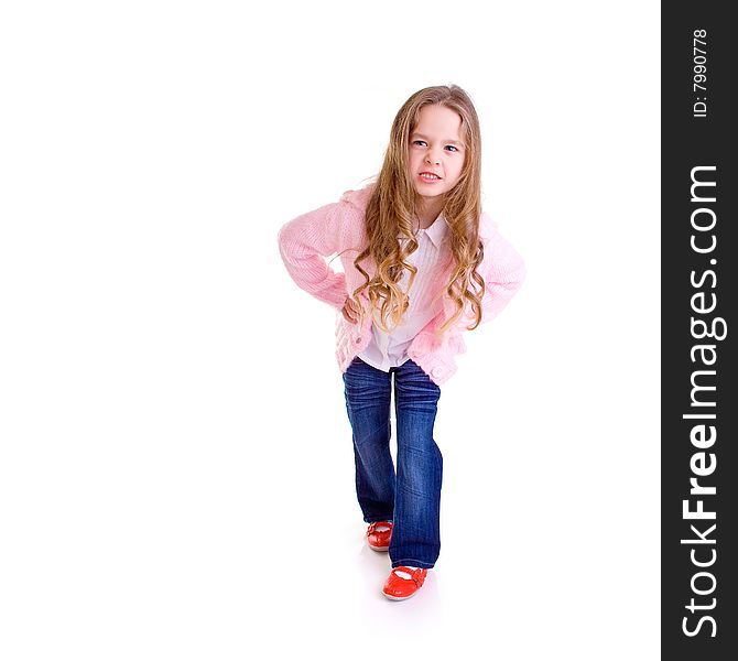 Young girl on white background. Young girl on white background