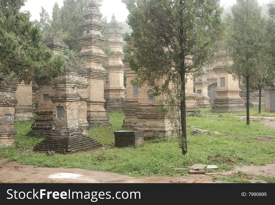 Shaolin sainted monk's tomb which is like a tower. Shaolin sainted monk's tomb which is like a tower