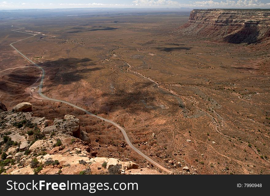 Spectacular view from the top of the hill on moki dugway. Spectacular view from the top of the hill on moki dugway