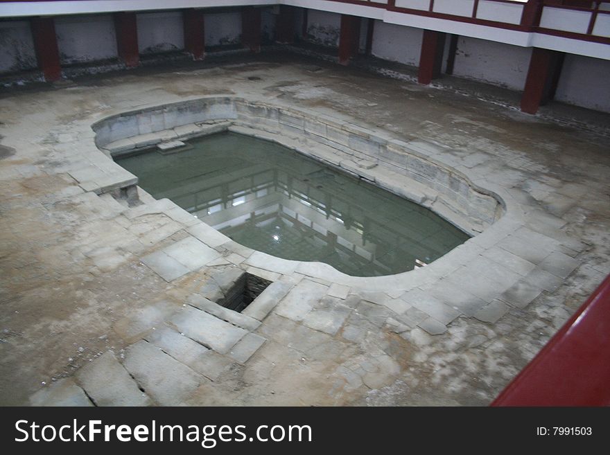 A bathtub  used by a famous imperial concubine whose name is Yangguifei in Tang Dynasty.