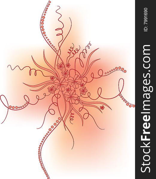 The vector illustration contains the image of floral background
