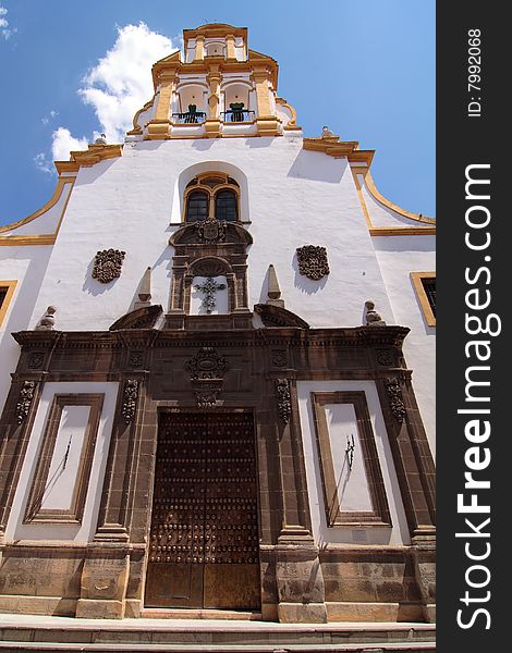 A colorful and typical Spanish church in Sevilla, Andalusia