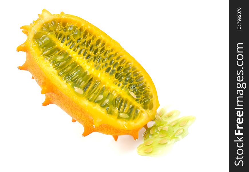 Kiwano isolated on white background.