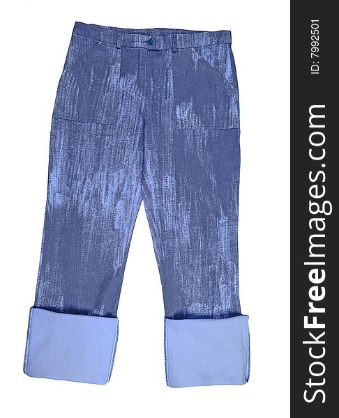 Blue sport isolated woman trousers