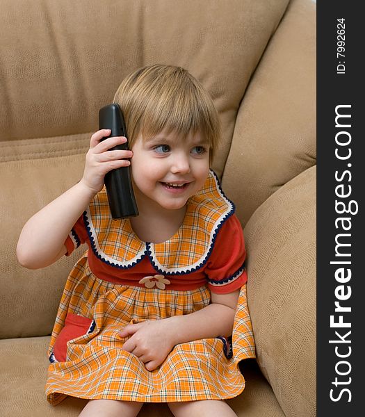 The little child with phone