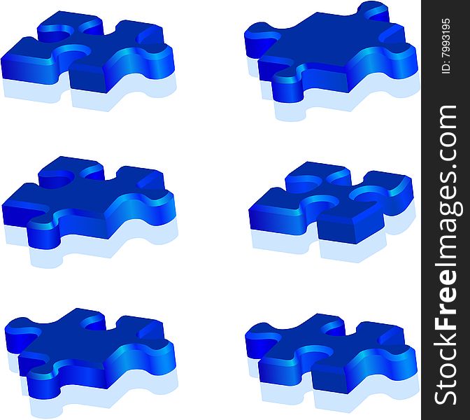 Jigsaw Puzzle Pieces Vector 3D