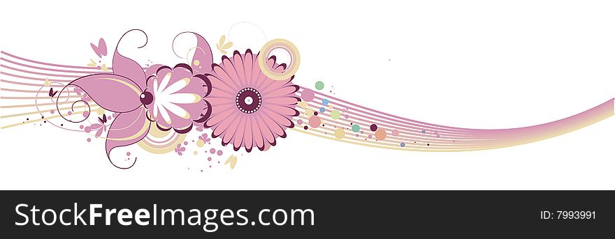 The  illustration contains the image of floral background. The  illustration contains the image of floral background