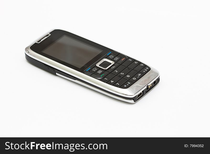 Mobile phone without sighns on white background