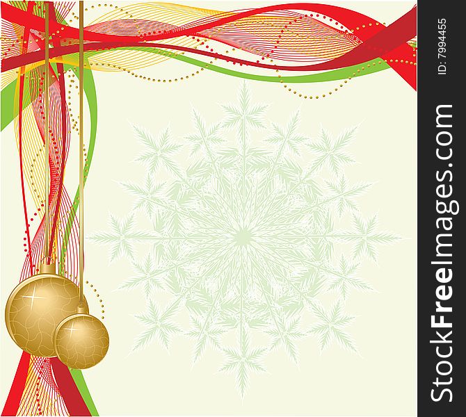 Christmas background with snowflakes, vector illustration