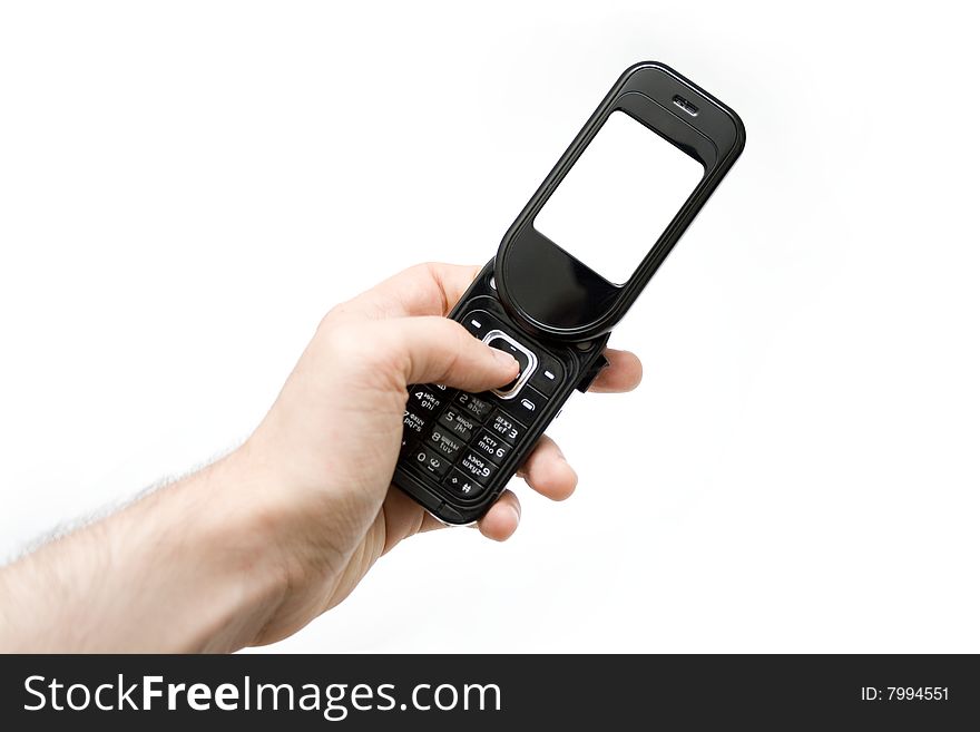 Mobile phone on white background