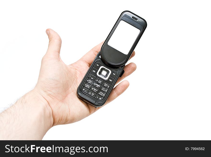 Mobile phone on white background