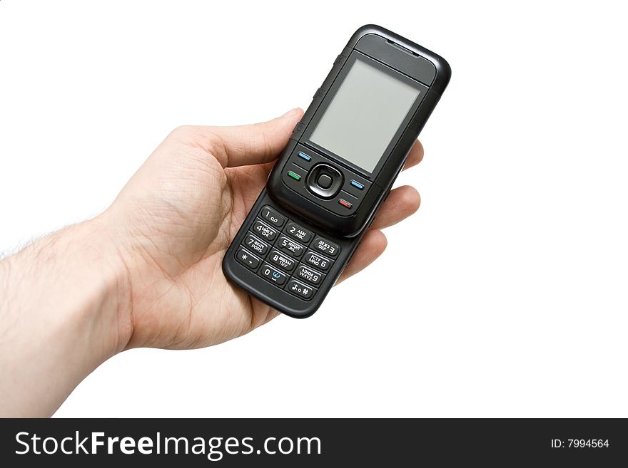 Mobile phone on white background