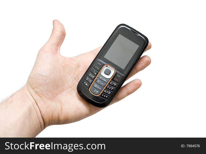 Mobile phone on white background