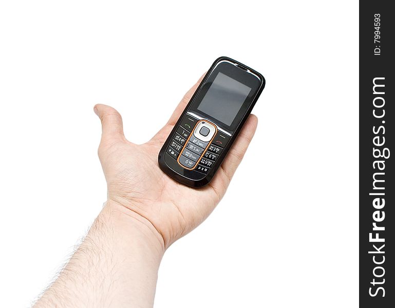 Mobile phone on white background