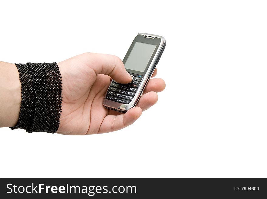 Mobile phone on white background