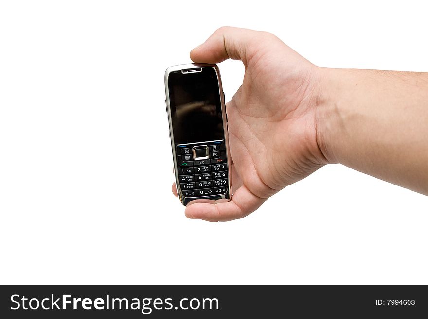 Mobile phone on white background