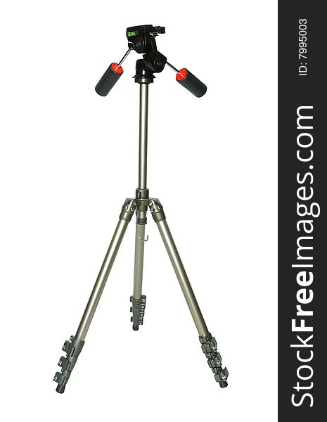 Camera tripod with white background