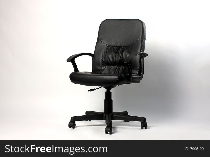 A comfortable leather office armchair