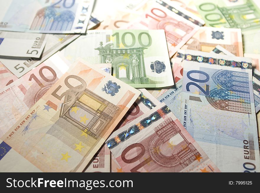 Euro bank-notes isolated over white background