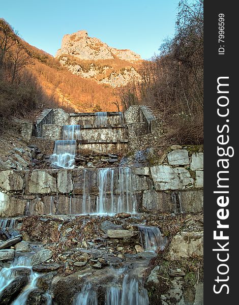 Mountain Waterfall in the apuan alps,Italy. Mountain Waterfall in the apuan alps,Italy