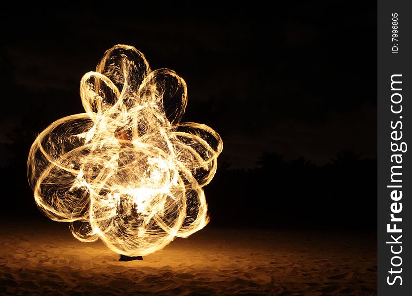 Fire Dancer in the dark