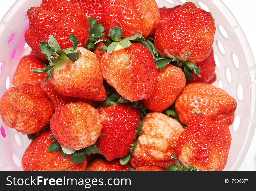 Fresh strawberry with white background