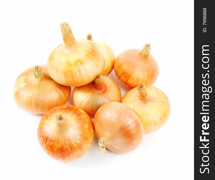 Onions isolated on white. vegetables