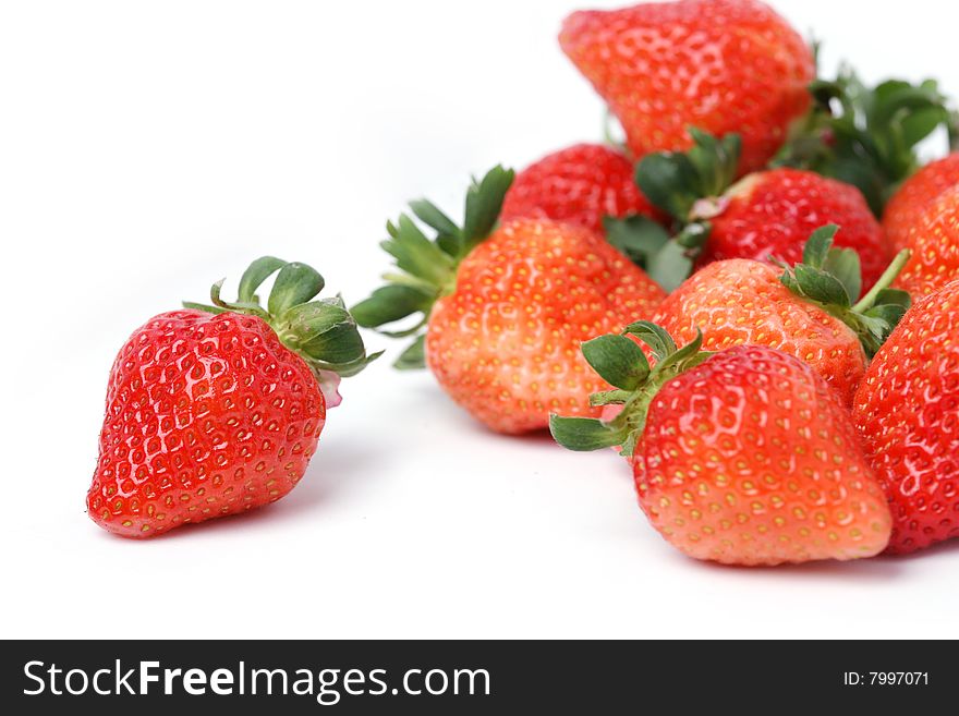 Fresh strawberry with white background