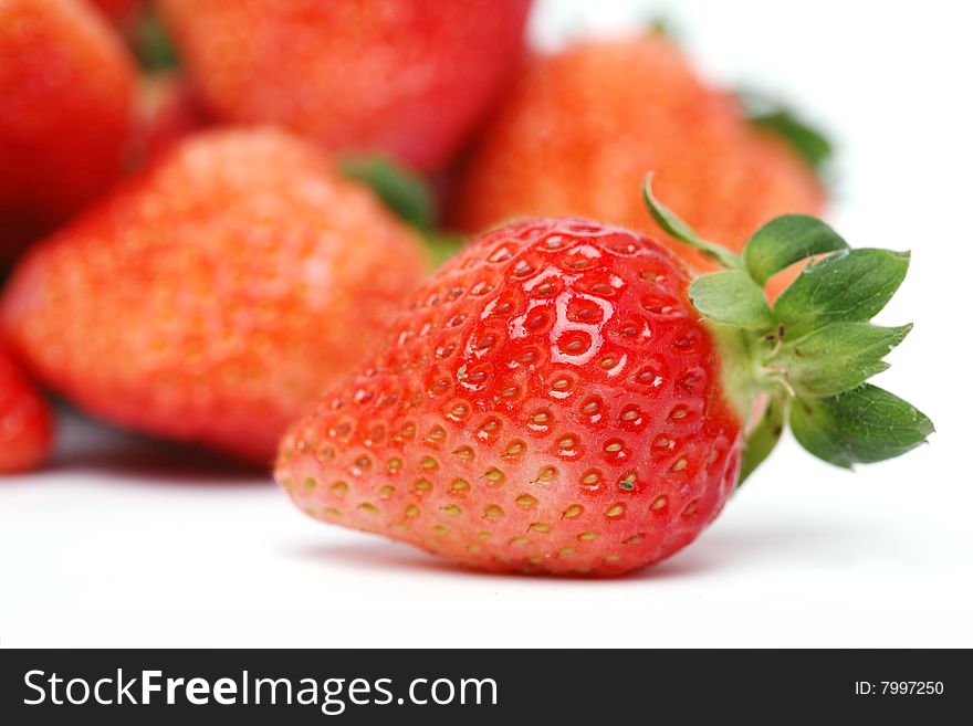 Fresh strawberry with white background