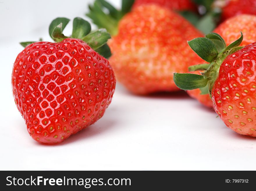 Fresh strawberry with white background